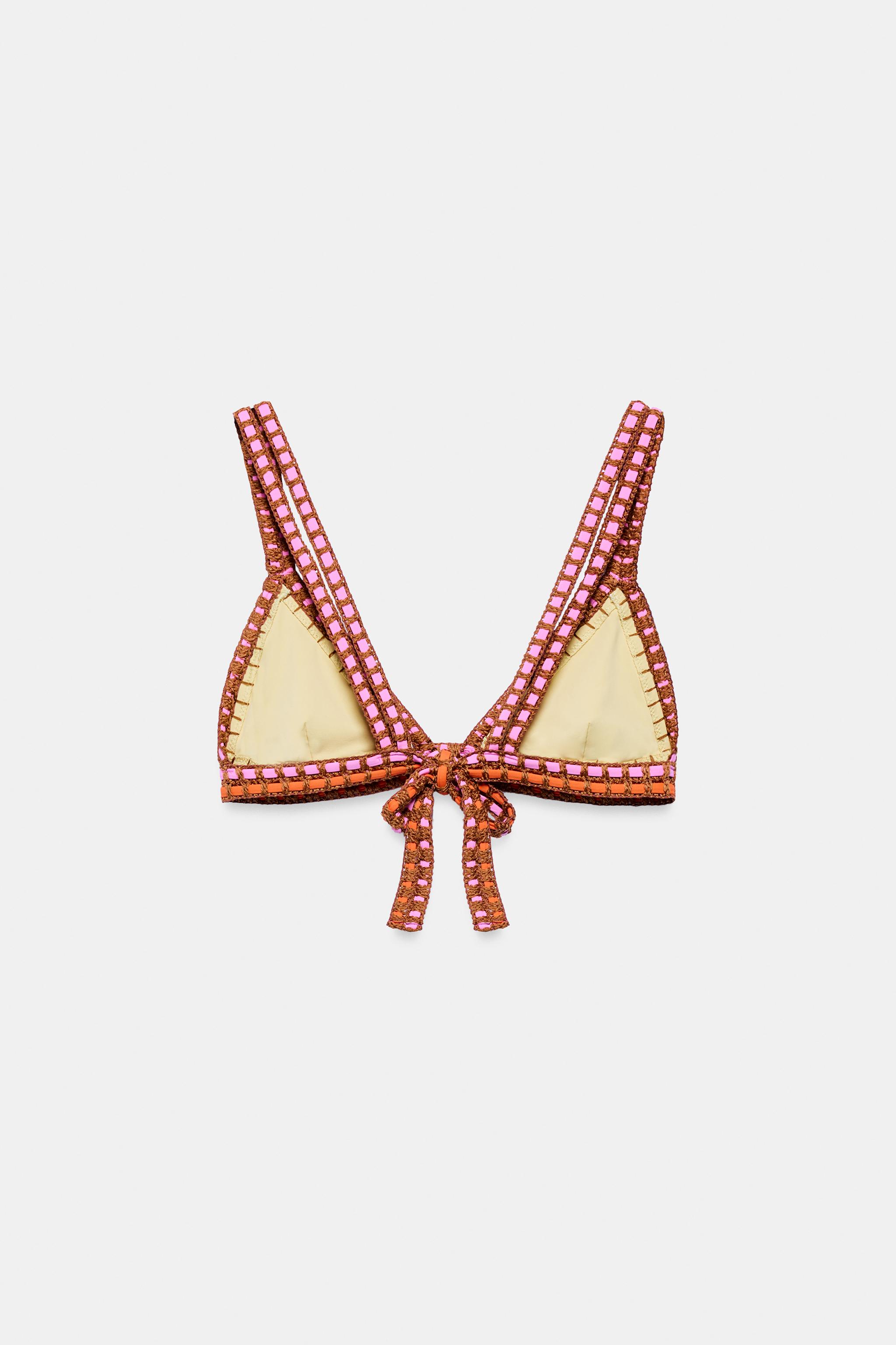 TOP BIKINI À BRETELLES EN CROCHET
